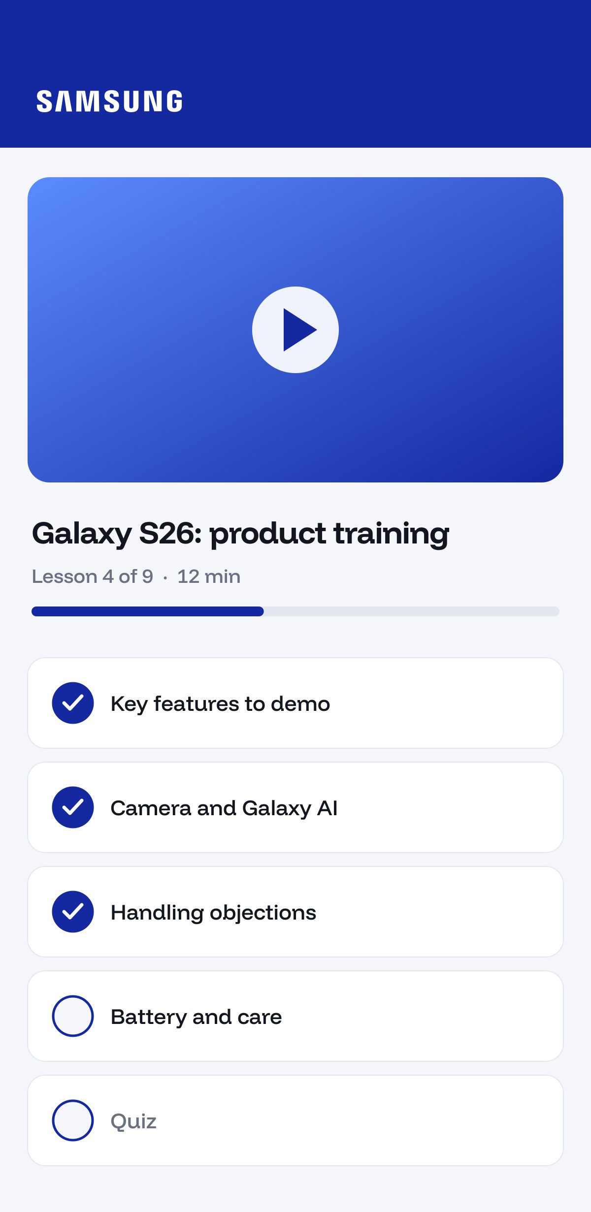 Illustration: the Samsung partner academy on a phone