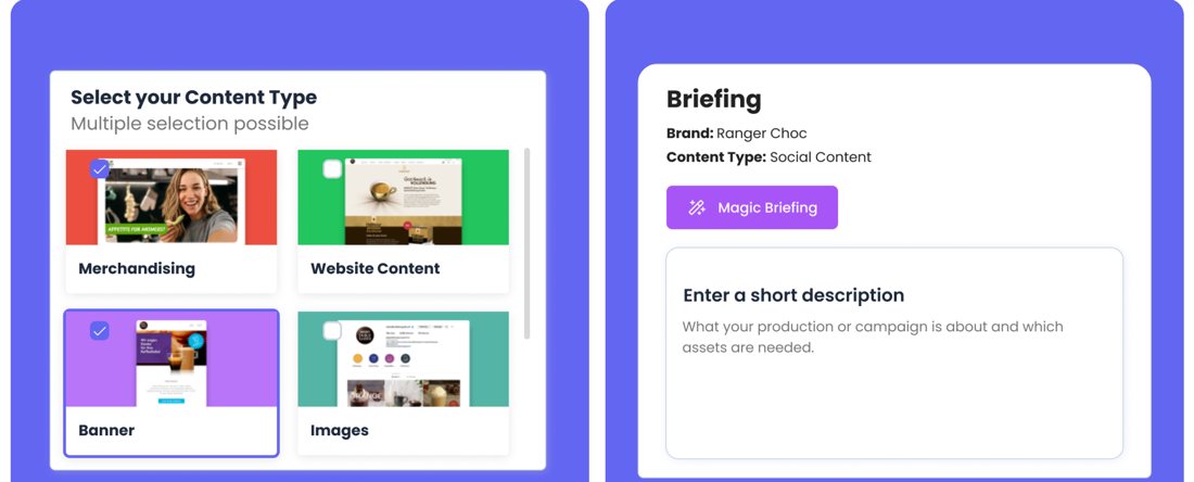 SourcePal: choosing content types and AI briefing