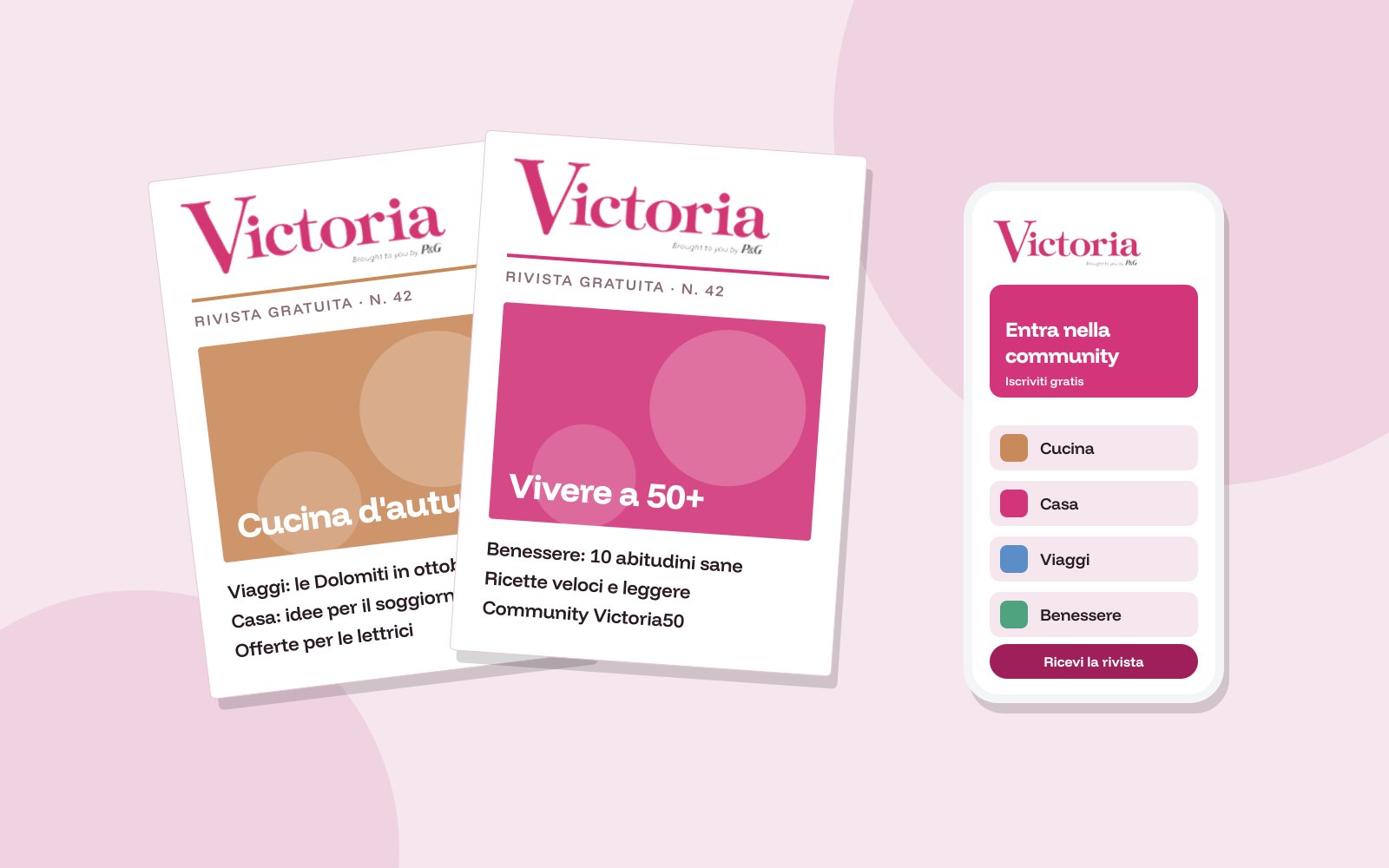 Victoria by P&G: a free magazine and the Victoria50 online community (illustration)